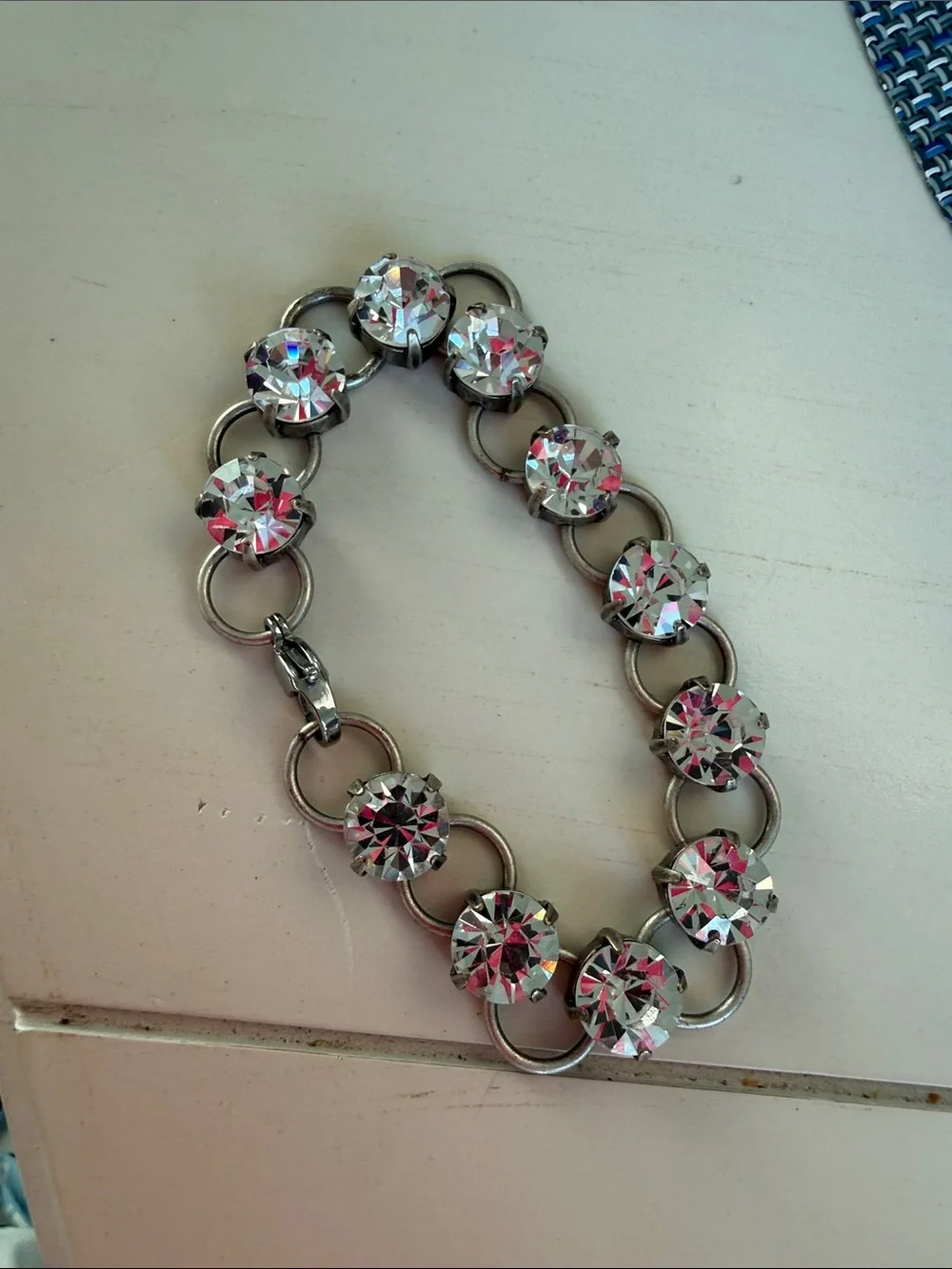 Crystal Link Bracelet - Silver Tone - Picture 2 of 3